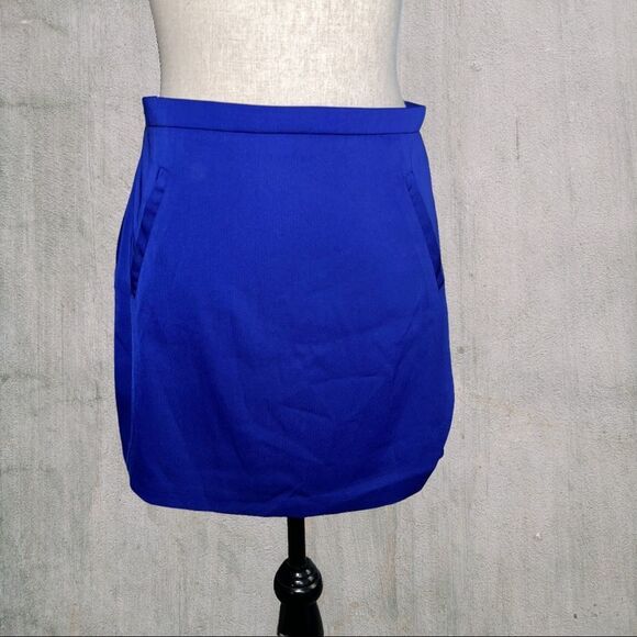BCNU Blue Lined Mini Skirt - Picture 1 of 7